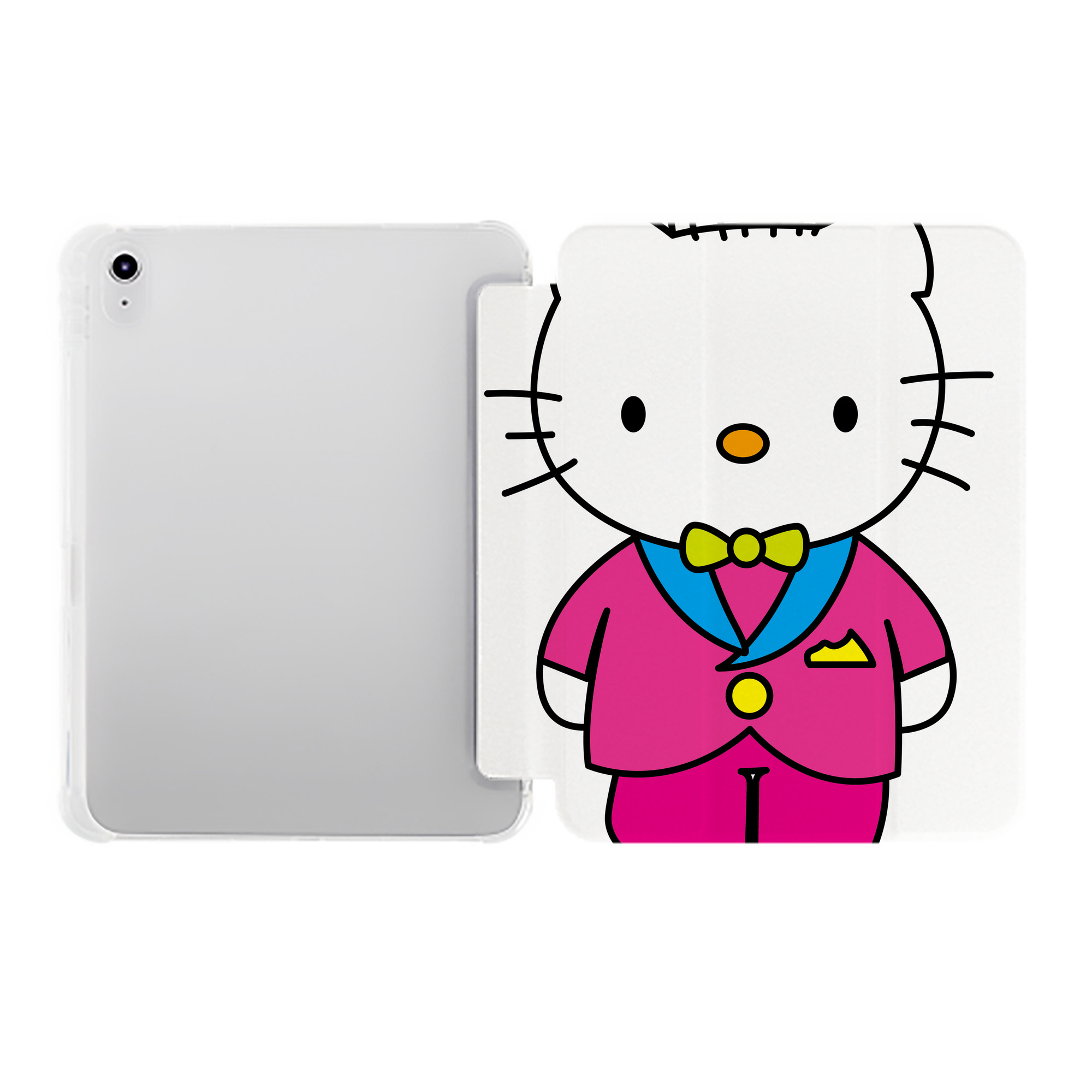 （画像用） Hello Kitty ハローキティ IPad ケース ペン収納付き 三つ折りスタンド PUレザー×シリコン 対応機種9.5/10.5/10.9インチ